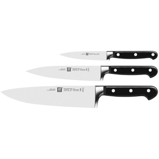Zwilling Messerset Zwilling Professional S, Schwarz, Kunststoff, 3-teilig, ergonomischer Griff, Kochen, Küchenmesser, Messersets