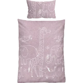 biberna 0840520 Tiere Baumwolle Lila 100 x 135 cm + 40 x 60 cm