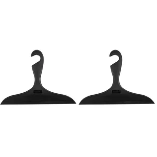 WENKO Badezimmerwischer Loano Schwarz, praktischer Duschabzieher für streifenfreies Abwischen von glatten Flächen wie Spiegel, Duschkabinen, Fliesen in Bad & Dusche, mit Haken zum Aufhängen,23 x 17 cm