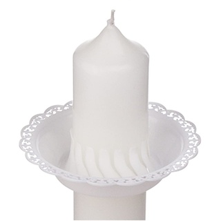 FRITZ COX Tropfenfänger für Kerzen | weiss | für ø 4cm Kerzen | z.B. für Kommunionkerzen, Taufkerzen, Hochzeitskerzen (Kunststoff)