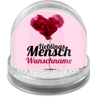 printplanet® - Schneekugel mit eigenen Namen Personalisieren - Motiv: Lieblingsmensch