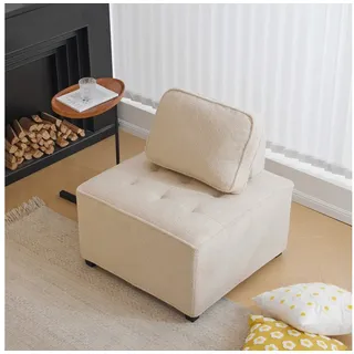 MODFU Loungesessel Einzelsofa, Wohnzimmer Sofa (Modulsofa, 1-Personen-, 2-Personen-, 3-Personen-, 4-Personen-Ecksofa, Spleißsofa) beige