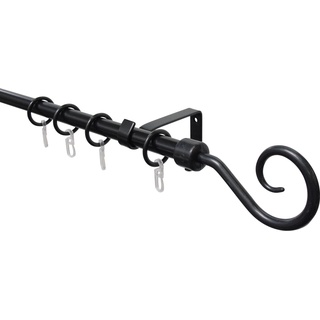 GARDINIA Gardinenstangen-Set Hook 1-läufig 240 cm schwarz