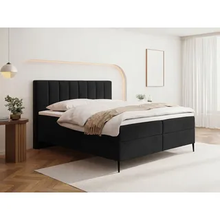 WFL GROUP Boxspringbett 160 x 200 cm H4 Schwarz