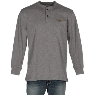 Wrangler Henley-Shirt für Herren, langärmelig, Dunkles grau, XL - XL