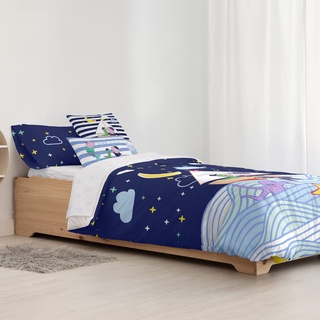 BELUM | Bettbezug Peppa Pig | Bettbezug Modell Sea | Bettbezug mit Knöpfen | Bettbezug aus 100% Baumwolle | Bettbezug für 90 cm Bett (155 x 220 cm)