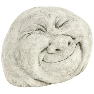 Denscho Stein-Gesicht mit zwinkerndem Auge, 18 x 20 x 12 cm, Beige