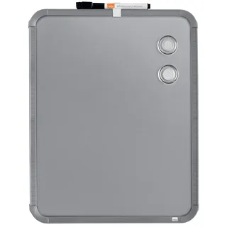 Nobo Magnetisches Mini-Whiteboard mit Schmalem Silbernem Rahmen, Tragbar, Wandmontierbar, Hochformat oder Querformat, Integrierte Tragegriffe & Stiftclip, 360 x 280 mm, QB05442CD