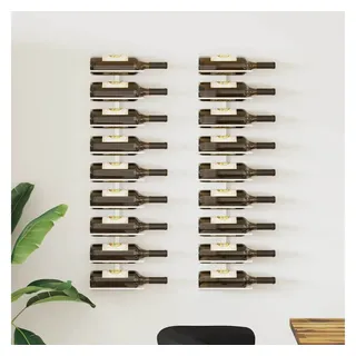 furnicato Weinregal Weißes Wand-für 9 Flaschen, 24 x 9,5 x 98 cm, 1-tlg., Langlebiger Flaschenhalter aus beschichtetem Eisen für die Küche weiß 24 cm x 98 cm x 9.5 cm