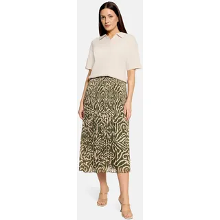 Cartoon Midirock Damen Plissee Khaki/Cream 36