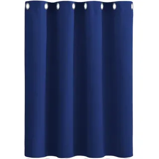 AMZYU Verdunklungsvorhänge mit Ösen, 70 x 155 cm Schöner Weicher, Sichtschutz Blickdichte Schlaufen Gardinen, Blickdicht Waschbar Größe Und Farbe Wählbar, Dunkelblau