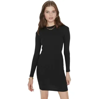 TRENDYOL Damen Half-troat gebreide jurk Dress, Schwarz, M EU - M
