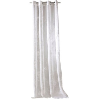 Vorhang Agatha, Weckbrodt, Ösen (1 St), halbtransparent, Microfaser, Barock-Stickerei und Lurexfäden weiß