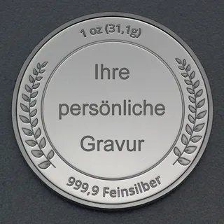 Silbermedaille 1oz (Lorbeerkranz), gravierbar