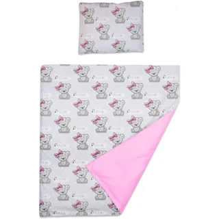 Baby Comfort 2-teiliges Set aus Bettbezug und Kissenbezug 80 x 70 cm für Kinderbett, Wiege oder Kinderwagen (It's a Girl)