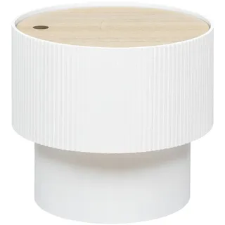 Atmosphera Enola - Couchtisch aus MDF, Ø 38,5 x 35 cm, weiß