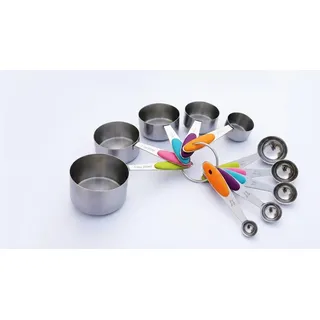 Faizee Möbel Messlöffel Messbecher und Löffel Edelstahl 10 Set 5 Messbecher 5 Messlöffel, Edelstahl, (10-St)