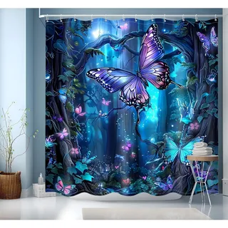 luxuskollektion Duschvorhang 200 x 200 cm blau