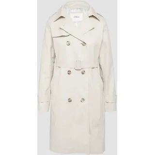S.Oliver Trenchcoat mit Streifen-Futter, wollweiß 42