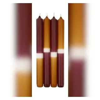 Wiedemann Kerzen Leuchterkerzen Dip Dye Kerzen Bordeaux/Cognac, 250 x Ø 23 mm, 4 Stück