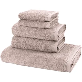 Handtuch Set MÖVE "Basic" Handtücher (Packung) Gr. (5 St.), beige (natur) Handtuch-Sets in hochwertigster Walkfrottier Qualität