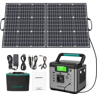 POWER BANK SOLAR GENERATOR SWAREY 518Wh Typ C PD 65W mit 100W SOLARPANEL