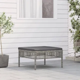 Maison Exclusive - Gartenhocker mit Kissen Grau Poly Rattan - Grau