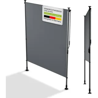 Juskys Aluminium Senkrechtmarkise 150 x 310 cm grau