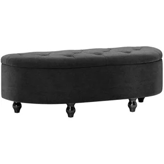 Homcom Polsterbank Samt Dunkelgrau 120 x 46 x 42 cm