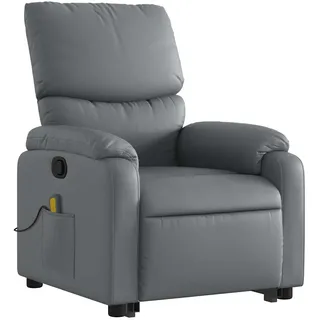 vidaXL Massagesessel mit Aufstehhilfe Kunstleder 99 x 99 x 99 cm Grau