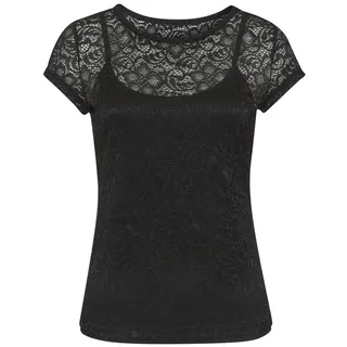 LASCANA Spitzenshirt Schwarz 36/38