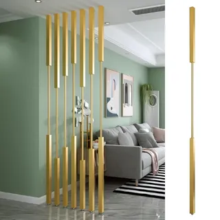 HAIXHX Raumteiler Stehende Wand Trennsäule, Home Hotel Büro Sichtschutz/Raumtrennung Säule Trennwand Für Hotel Eingang Restaurant, Gold, Höhenverstellbare Basis(Size:H 39in/(99.1cm))