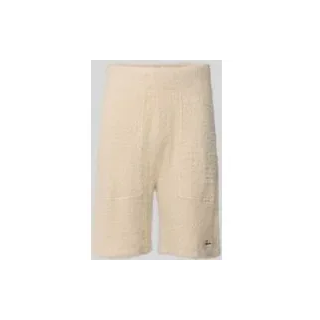 Regular Fit Strickshorts mit Strukturmuster Modell 'Tropan', Beige, XS