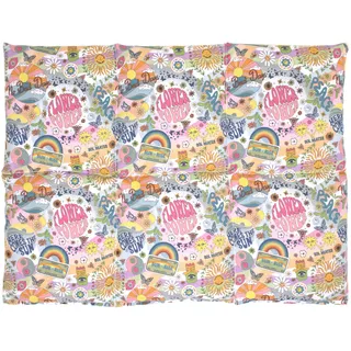 Bio-Dinkelkissen groß 6-Kammer 40x30cm - Bio Füllung & Bio-Stoff "Flower-Power" - Wärmekissen Körnerkissen