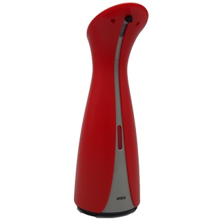 Umbra Otto 250ml Automatischer Bewegungssensor, Touchless Seifenspender mit Infrarot Sensor für Flüssigseife, Handdesinfektionsmittel und Spülmittel, Kunststoff, Rot