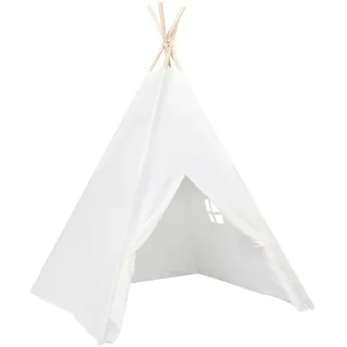 vidaXL Kinder Tipi-Zelt mit Tasche Pfirsichhaut Weiß 120x120x150 cm