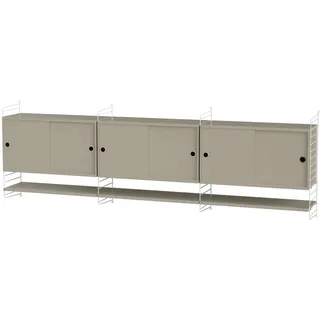 Sideboard wandmontage mit Regalböden Weiß Beige