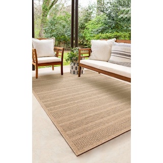 Teppich the carpet Kansas - robuster In- und Outdoor Teppich, the carpet, Outdoor, Indoor, Jute, Garten, Terrasse, Balkon beige 200 cm x 290 cm