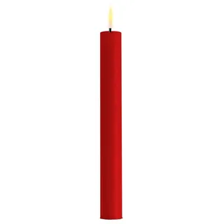 Deluxe Homeart LED 2er Set Stabkerze Real Flame, 24 cm, Ø 2,2 cm, 2er Set, rot
