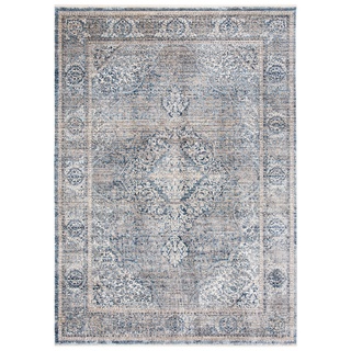 Safavieh Traditionell Teppich für Wohnzimmer, Esszimmer, Schlafzimmer-Dream Collection, Kurzer Flor, Grau und Türkis, 183 X 274 cm, Wool, Grey/Turquoise