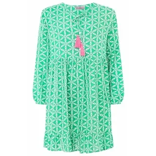 Zwillingsherz Kleid Sommerkleid Damen leicht und luftig Strandkleid Damen Sommer, Tunikakleid Damen, Hemdblusenkleid, Blusenkleid Tunika Kleid Ibiza Style Größe S/M - S-M