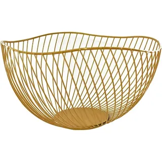Obstschale Aus Metall, Obstkorb, Obstgeschenk, Vintage-wellendesign, Langlebig, Für Gemüsesnacks, Brot, Obstdekoration, Kosmetikkugel (gold)