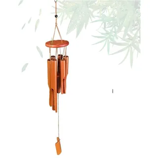 Hixingo Windspiele fur Draußen Hangend, Holz Bambus-Windspiel zum Basteln Aluminiumle Legierung Röhren Klangspiel Wind Chimes für Garten, Hof, Terrasse (Brown,75cm)