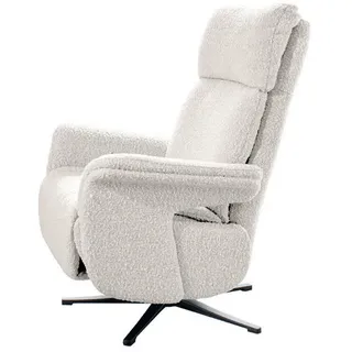 KAWOLA Relaxsessel NAMA Bouclé 78 x 111 x 86 cm hellgrau drehbar mit Kopfteil