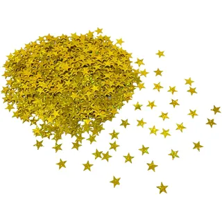 Oblique Unique® Stern Konfetti Tisch Streu Glitzernd Irisierend Deko für Weihnachten Geburtstag Party Goldene Silberne Hochzeit JGA Jubiläum (Gold)