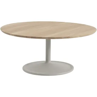 Muuto - Soft Couchtisch, Ø 95 cm, H 42 cm, Eiche geölt / grau