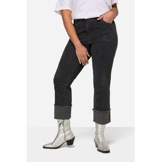 Angel of Style Regular-fit-Jeans Jeans Smiley-Muster Ziersteine 5-Pocket grau