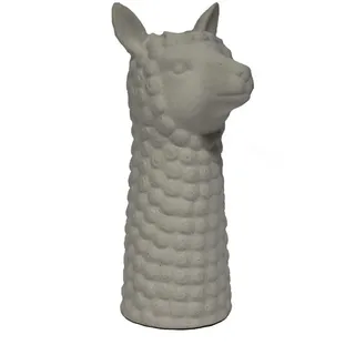 G. Wurm GmbH&Co KG Dekovase Vase Alpaka-Kopf aus Keramik - weiß, Sand-Finish-Optik B13xH27xT11cm, Dekorative Vase