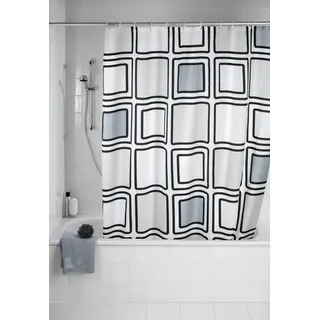 Wenko 20049100 Duschvorhang Mono - Anti-Schimmel/Anti-Bakteriell, Polyester, 180 x 200 cm