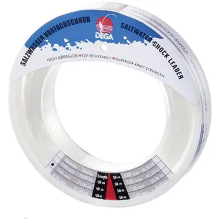 Jenzi Angelschnur Dega Salzwasser Vorfachschnur 50m monofil Nylon Meeresangeln Pilken, 50 m Länge, (1-St) silberfarben